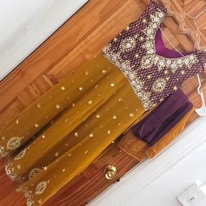 Purple/ light brown Indian Salwar Suit